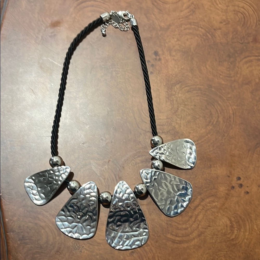 Lia Sophia Silver/ Black Statement 18” Necklace